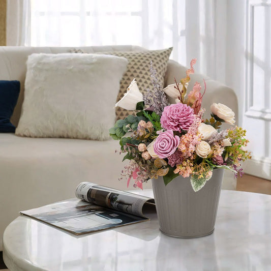 Premium Artificial Floral Arrangement in Decorative Pot – Luxury Home Décor (Medium)