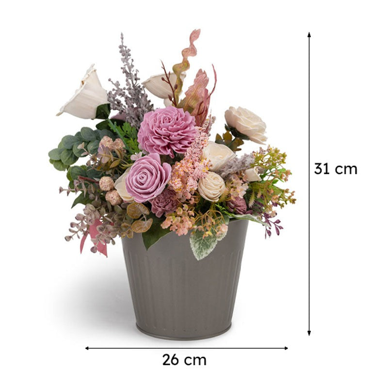 Premium Artificial Floral Arrangement in Decorative Pot – Luxury Home Décor (Medium)