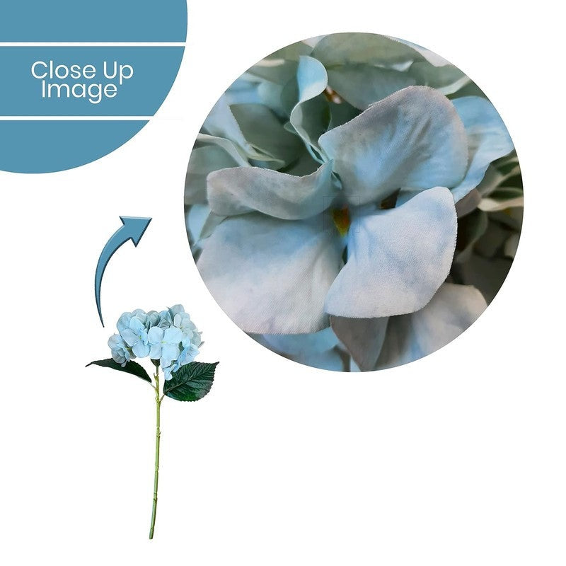 Premium Artificial Blue Hydrangea Flower Arrangement in Ceramic Vase – Luxury Home Décor (Medium)