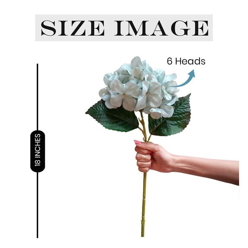 Premium Artificial Blue Hydrangea Flower Arrangement in Ceramic Vase – Luxury Home Décor (Medium)