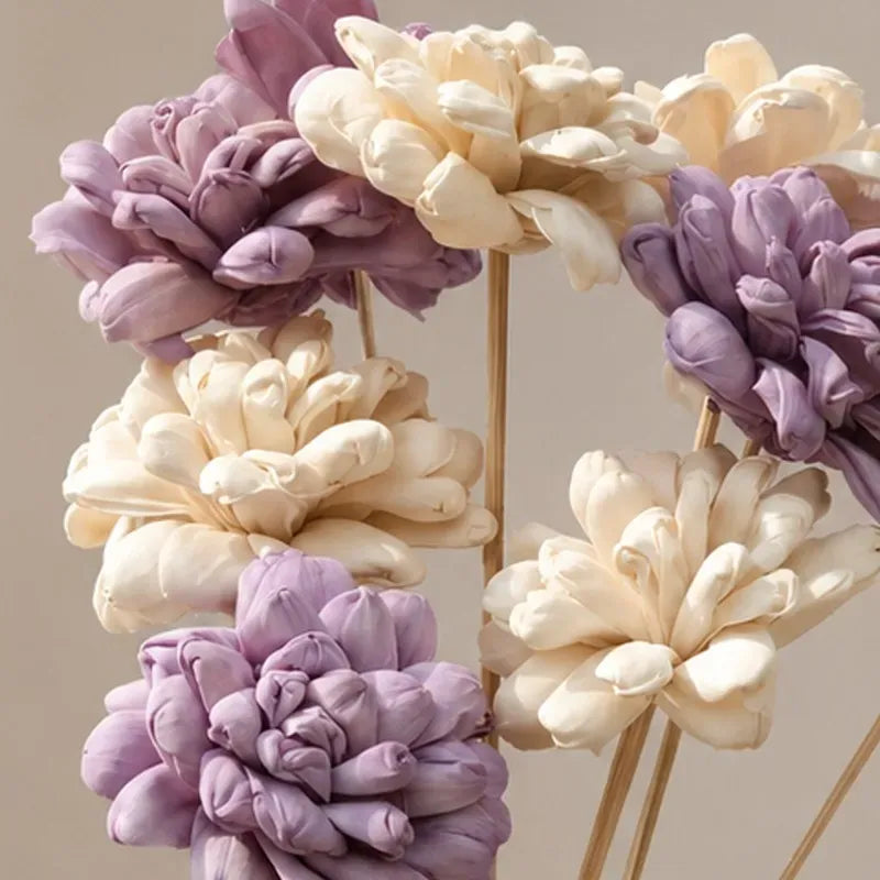 Premium Artificial Lavender & Ivory Chrysanthemum Flower Arrangement in Ceramic Vase – Elegant Home Décor (Medium)